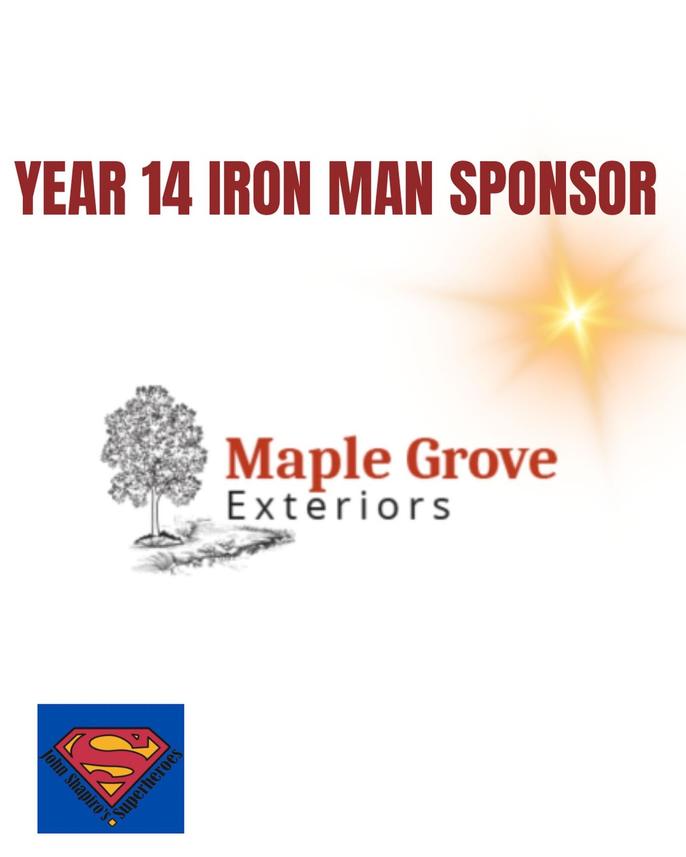 Thank you to Maple Grove Exteriors for their generous Iron Man Sponsorship!  Our sponsors have kept this race going and we are so grateful for their support💙❤️