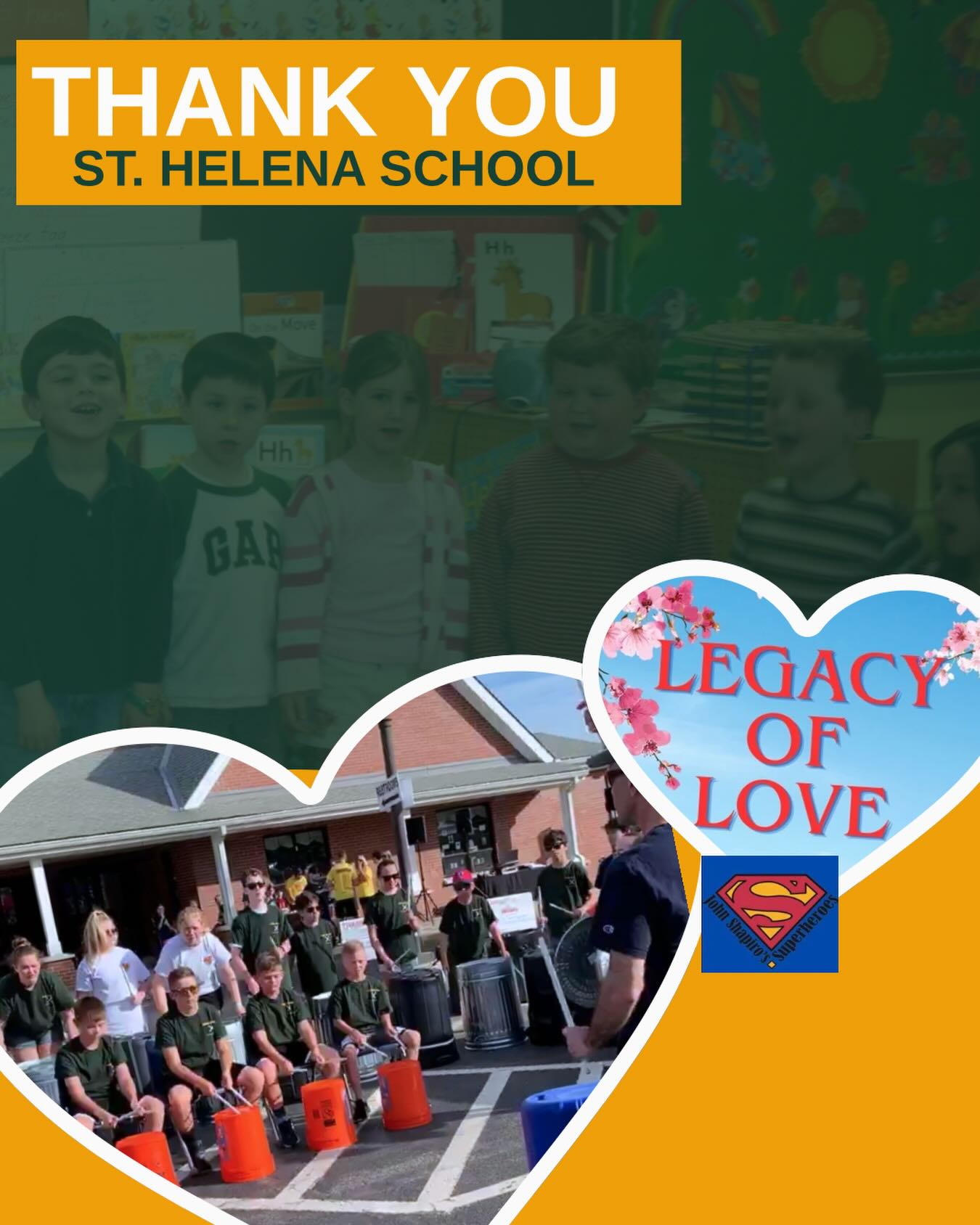 14 years ago, the Saint Helena School Community came together to create something truly special - the John Shapiro’s Superheroes race day! We’re grateful for your unwavering kindness & commitment, which has made a huge difference in the families we support.  Over the years, you have kept John’s spirit alive, through holding dress down days, celebrating memorial masses, and holding us in your prayers.  Thank you SHS for being John’s safe haven & our incredible race day host 🙏🏼